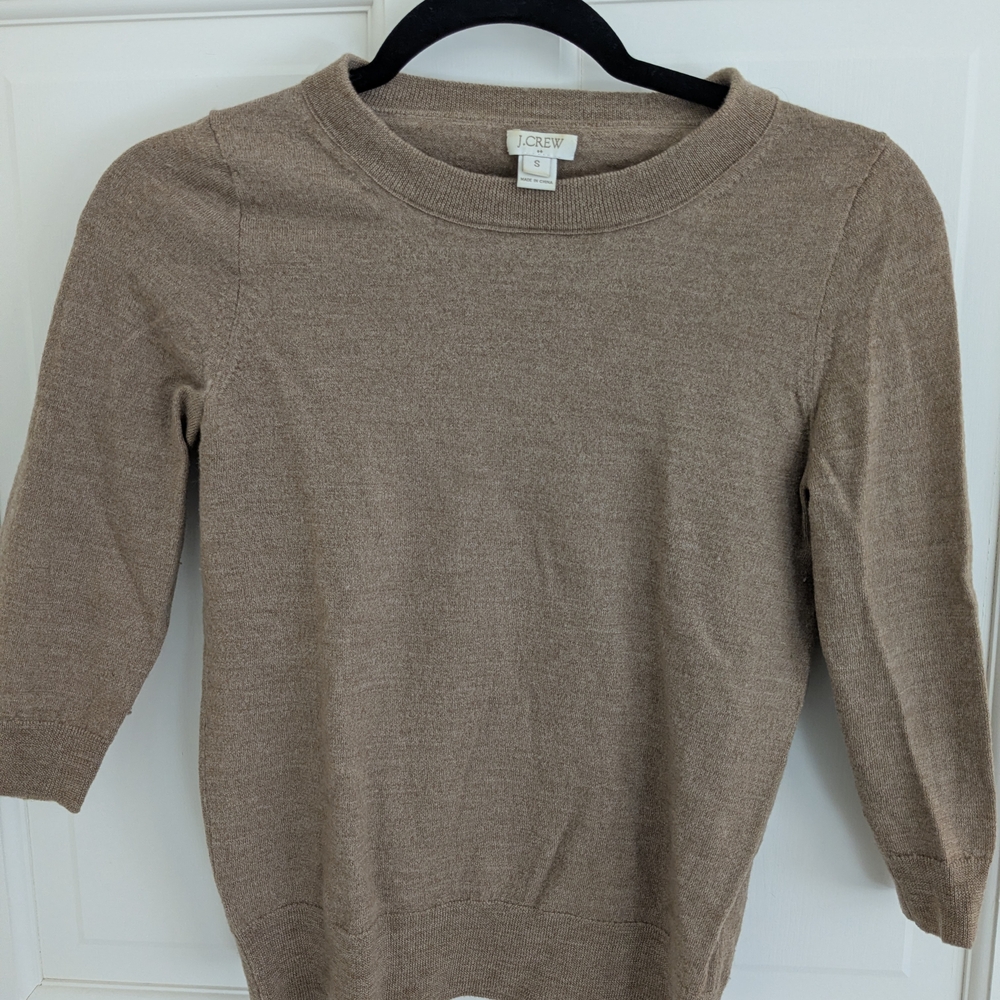 J. Crew Women's Classic Brown Crew Neck Sweater